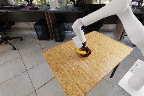 P1 on Robot B before ABBA, layout 4003: the banana held over the bowl